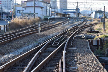 鉄道線路の分岐ポイント