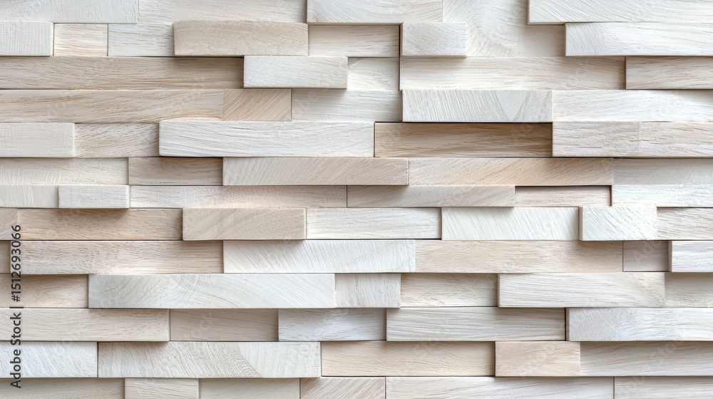 Aufkleber white wall with wooden blocks on it. the blocks are arranged in a way that creates a pattern. the wa