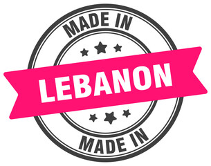 Obraz premium Made in Lebanon round sign. Made in Lebanon stamp.