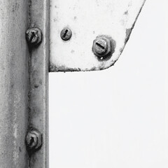 Industrial Metal Texture Rusty Bolt Screw Detail Gray Steel Background Monochrome Design Pattern Surface Construction Machinery Fastener Weathered Mechanical Object Classical Minimalism Architecture