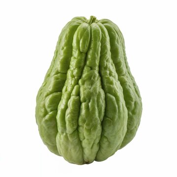 Fresh green chayote squash vegetable isolated