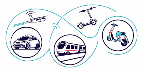 Obraz premium Design Futuristic Transportation Logo Icons Repres 11
