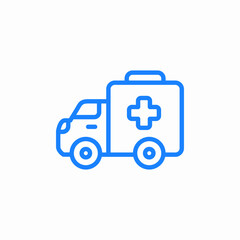 ambulance vehicle emergency icon sign vector