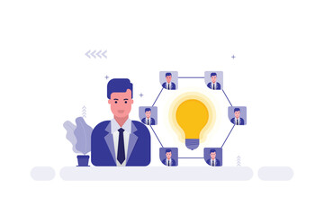 Vector illustration of collaboration and networking