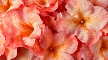 Soft, peach blossoms with golden centers, close up
