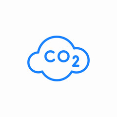 co2 cloud emission icon sign vector