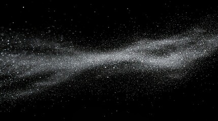 Sparkling dust cloud, swirling on a black background