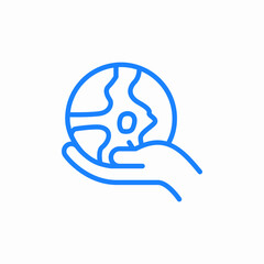 earth in hand saving icon sign vector