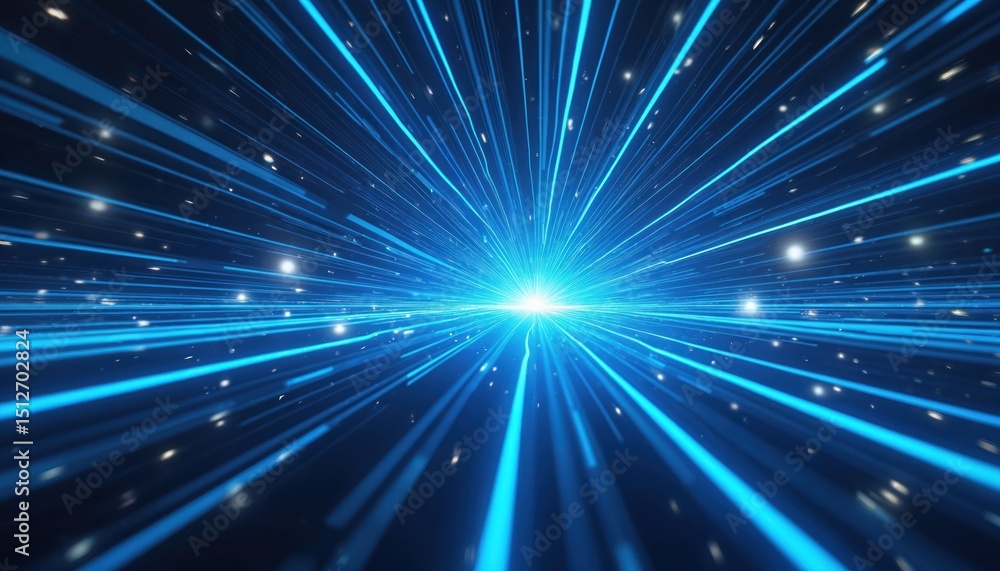Aufkleber abstract visual illustration. futuristic tech concept with bright blue light rays, lines, speed. dig