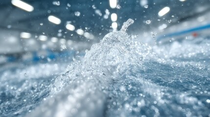 Splashing water in a pool, motion blurred