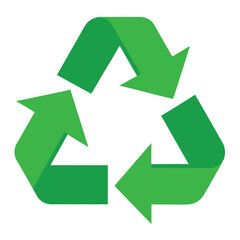 Classic recycling symbol green vector on white background  
Green recycling icon eco friendly symbol vector design  
