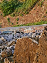 Sandstein-Wand in Getxo