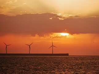 Sonnenuntergang in Getxo nahe Bilbao