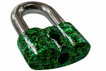 Digital Lock Shaped by Binary Code Symbolizes Encrypted Security in a Modern Digital Landscape