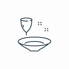 serving plate glass icon sign vector