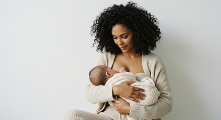 Afro mother breastfeeding her baby
