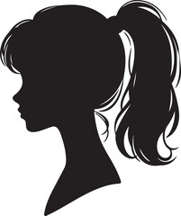 Elegant Woman Silhouette Profile in Circle Design – Black and White Vector Illustration

A minimalist and elegant black and white silhouette illustration of a woman’s side profile with flowing hair in