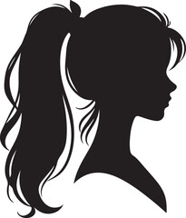 Elegant Woman Silhouette Profile in Circle Design – Black and White Vector Illustration

A minimalist and elegant black and white silhouette illustration of a woman’s side profile with flowing hair in