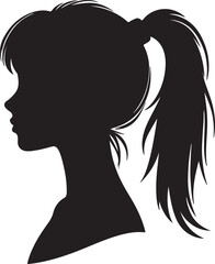 Elegant Woman Silhouette Profile in Circle Design – Black and White Vector Illustration

A minimalist and elegant black and white silhouette illustration of a woman’s side profile with flowing hair in