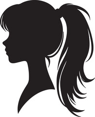 Elegant Woman Silhouette Profile in Circle Design – Black and White Vector Illustration

A minimalist and elegant black and white silhouette illustration of a woman’s side profile with flowing hair in