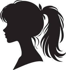 Elegant Woman Silhouette Profile in Circle Design – Black and White Vector Illustration

A minimalist and elegant black and white silhouette illustration of a woman’s side profile with flowing hair in