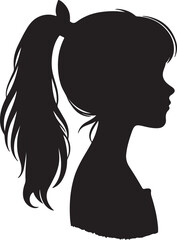 Elegant Woman Silhouette Profile in Circle Design – Black and White Vector Illustration

A minimalist and elegant black and white silhouette illustration of a woman’s side profile with flowing hair in