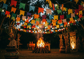 Festa Junina decoration in the garden