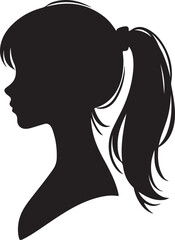Elegant Woman Silhouette Profile in Circle Design – Black and White Vector Illustration

A minimalist and elegant black and white silhouette illustration of a woman’s side profile with flowing hair in