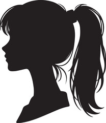 Elegant Woman Silhouette Profile in Circle Design – Black and White Vector Illustration

A minimalist and elegant black and white silhouette illustration of a woman’s side profile with flowing hair in