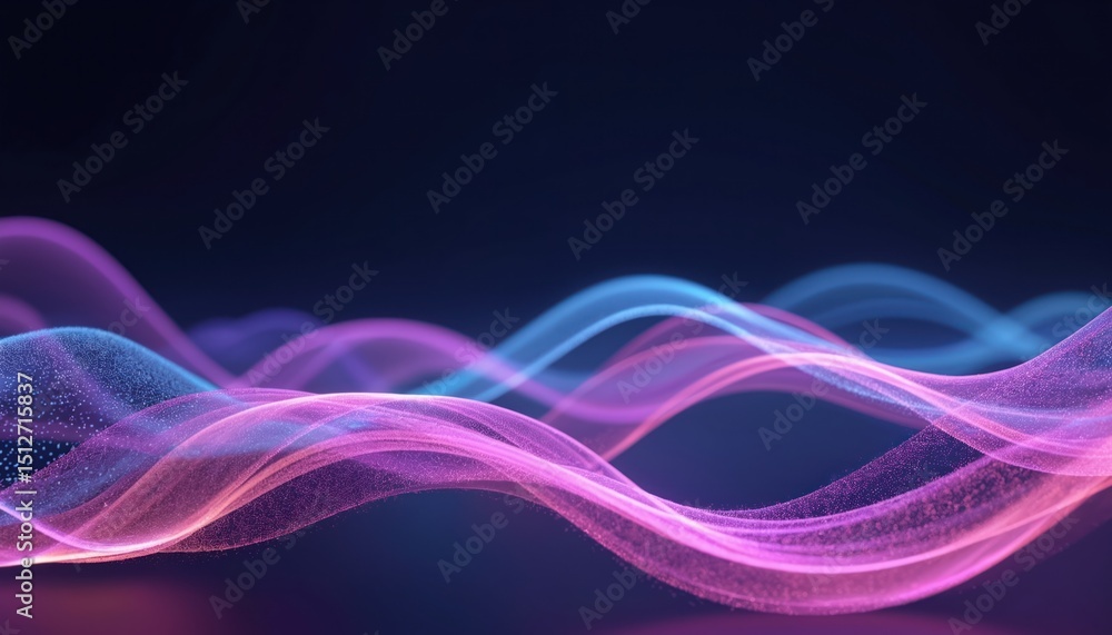 Aufkleber abstract digital illustration featuring flowing wave lines with gradient colors. dynamic motion desi