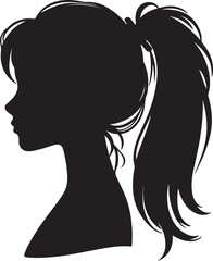 Elegant Woman Silhouette Profile in Circle Design – Black and White Vector Illustration

A minimalist and elegant black and white silhouette illustration of a woman’s side profile with flowing hair in