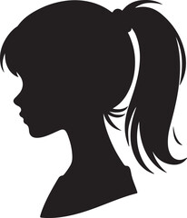 Elegant Woman Silhouette Profile in Circle Design – Black and White Vector Illustration

A minimalist and elegant black and white silhouette illustration of a woman’s side profile with flowing hair in