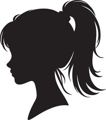 Elegant Woman Silhouette Profile in Circle Design – Black and White Vector Illustration

A minimalist and elegant black and white silhouette illustration of a woman’s side profile with flowing hair in