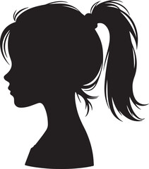Elegant Woman Silhouette Profile in Circle Design – Black and White Vector Illustration

A minimalist and elegant black and white silhouette illustration of a woman’s side profile with flowing hair in