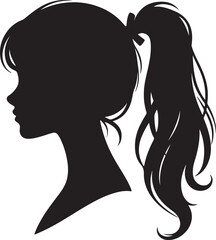 Elegant Woman Silhouette Profile in Circle Design – Black and White Vector Illustration

A minimalist and elegant black and white silhouette illustration of a woman’s side profile with flowing hair in