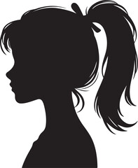 Elegant Woman Silhouette Profile in Circle Design – Black and White Vector Illustration

A minimalist and elegant black and white silhouette illustration of a woman’s side profile with flowing hair in