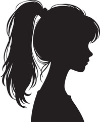 Elegant Woman Silhouette Profile in Circle Design – Black and White Vector Illustration

A minimalist and elegant black and white silhouette illustration of a woman’s side profile with flowing hair in