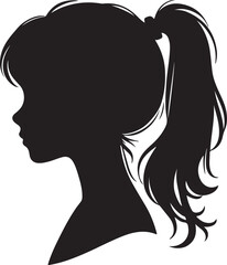 Elegant Woman Silhouette Profile in Circle Design – Black and White Vector Illustration

A minimalist and elegant black and white silhouette illustration of a woman’s side profile with flowing hair in