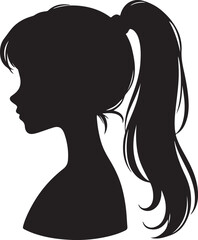 Elegant Woman Silhouette Profile in Circle Design – Black and White Vector Illustration

A minimalist and elegant black and white silhouette illustration of a woman’s side profile with flowing hair in