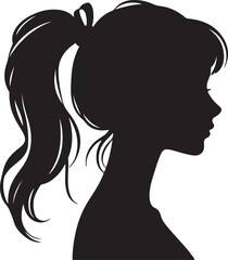 Elegant Woman Silhouette Profile in Circle Design – Black and White Vector Illustration

A minimalist and elegant black and white silhouette illustration of a woman’s side profile with flowing hair in
