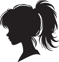 Elegant Woman Silhouette Profile in Circle Design – Black and White Vector Illustration

A minimalist and elegant black and white silhouette illustration of a woman’s side profile with flowing hair in