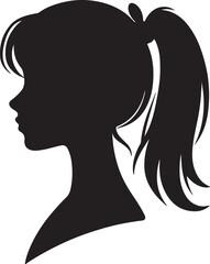 Elegant Woman Silhouette Profile in Circle Design – Black and White Vector Illustration

A minimalist and elegant black and white silhouette illustration of a woman’s side profile with flowing hair in