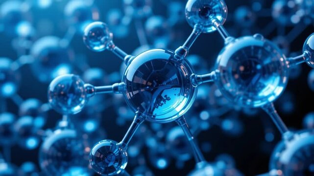 Visual of Molecular Structure: Connecting Atoms Representing Science and Technology