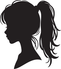 Elegant Woman Silhouette Profile in Circle Design – Black and White Vector Illustration

A minimalist and elegant black and white silhouette illustration of a woman’s side profile with flowing hair in