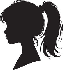 Elegant Woman Silhouette Profile in Circle Design – Black and White Vector Illustration

A minimalist and elegant black and white silhouette illustration of a woman’s side profile with flowing hair in
