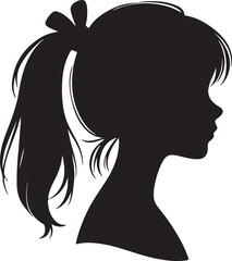 Elegant Woman Silhouette Profile in Circle Design – Black and White Vector Illustration

A minimalist and elegant black and white silhouette illustration of a woman’s side profile with flowing hair in