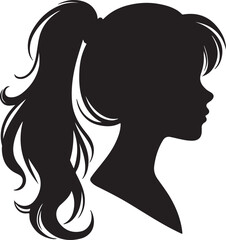 Elegant Woman Silhouette Profile in Circle Design – Black and White Vector Illustration

A minimalist and elegant black and white silhouette illustration of a woman’s side profile with flowing hair in