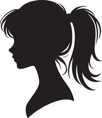 Elegant Woman Silhouette Profile in Circle Design – Black and White Vector Illustration

A minimalist and elegant black and white silhouette illustration of a woman’s side profile with flowing hair in