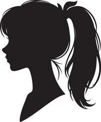 Elegant Woman Silhouette Profile in Circle Design – Black and White Vector Illustration

A minimalist and elegant black and white silhouette illustration of a woman’s side profile with flowing hair in
