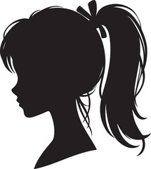 Elegant Woman Silhouette Profile in Circle Design – Black and White Vector Illustration

A minimalist and elegant black and white silhouette illustration of a woman’s side profile with flowing hair in